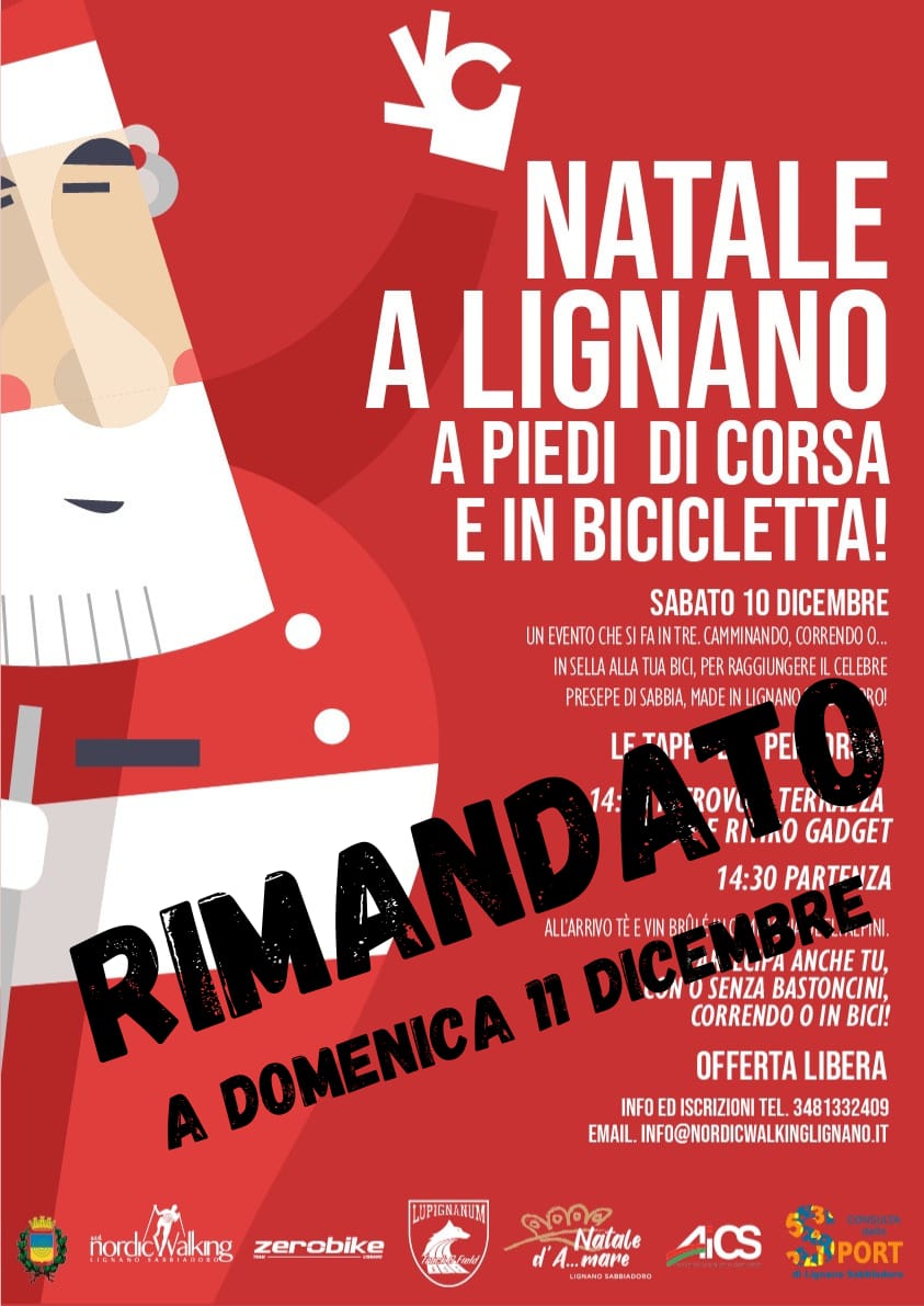 Weihnachten in Lignano zu Fuß, beim Laufen und Radfahren